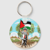 Kind met Keffiyeh Palestine Vlag Sleutelhanger (Voorkant)