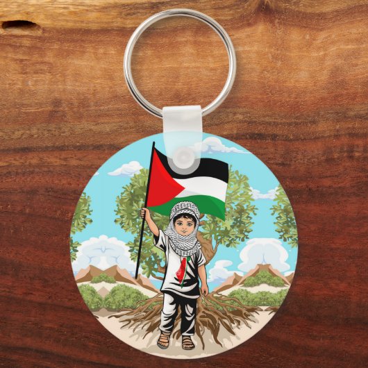 Kind met Keffiyeh Palestine Vlag Sleutelhanger (Voorkant)
