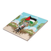 Kind met Keffiyeh Palestine Vlag Tegeltje (Zijkant)