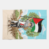 Kind met Keffiyeh Palestine Vlag Theedoek (Horizontaal)