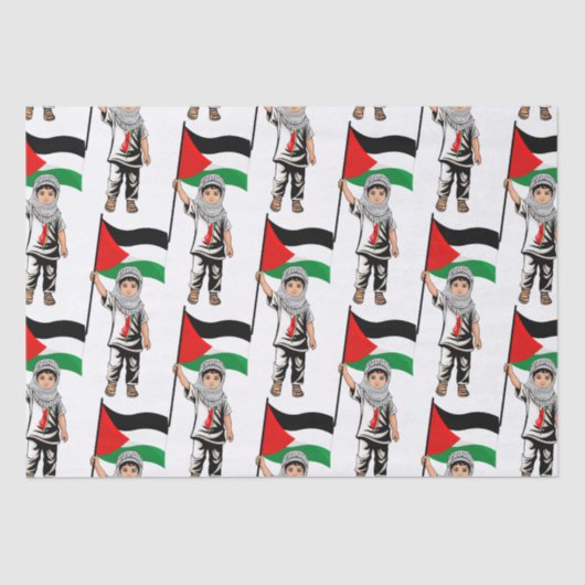 Kind met Keffiyeh Palestine Vlag Tissuepapier (Voorkant)