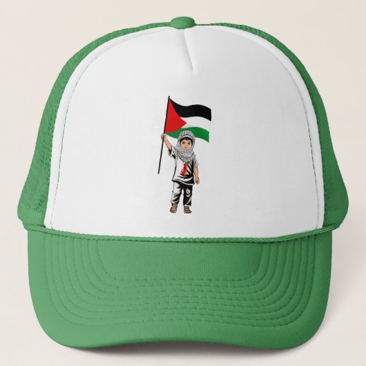 Kind met Keffiyeh Palestine Vlag Trucker Pet (Voorkant)