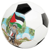 Kind met Keffiyeh Palestine Vlag Voetbal (Drie kwart)