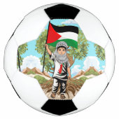 Kind met Keffiyeh Palestine Vlag Voetbal (Voorkant)
