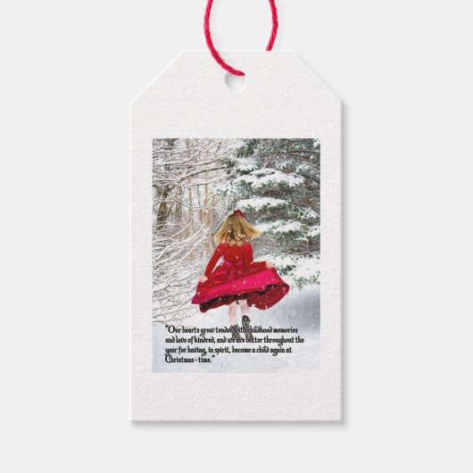 Kind met kerst cadeaulabel (Voorkant)