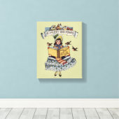  kind met kerstboek canvas afdruk (Insitu (Houten vloer))