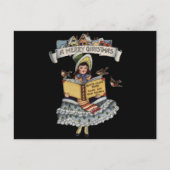  kind met kerstboek feestdagenkaart (Voorkant)