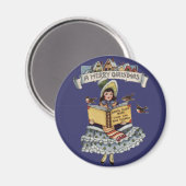  kind met kerstboek magneet (Voorkant / Achterkant)