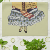  kind met kerstboek theedoek (Gevouwen)