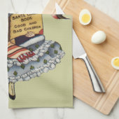  kind met kerstboek theedoek (Quarter Fold)