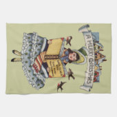  kind met kerstboek theedoek (Horizontaal)