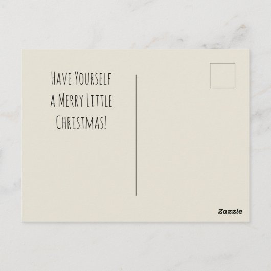 Kind met Kerstboom  Illustratie Kunst Briefkaart (Achterkant)