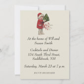 Kind met Kerstboom Illustratie Kunst Kaart (Achterkant)