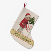 Kind met Kerstboom  Illustratie Kunst Kleine Kerstsok (Voorkant (Hangend))