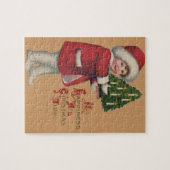 Kind met Kerstboom  Illustratie Kunst Legpuzzel (Horizontaal)