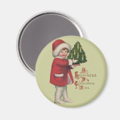 Kind met Kerstboom  Illustratie Kunst Magneet (Voorkant / Achterkant)