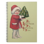Kind met Kerstboom  Illustratie Kunst Notitieboek (Voorkant)