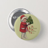Kind met Kerstboom  Illustratie Kunst Ronde Button 5,7 Cm (Voorkant /achterkant)