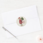 Kind met Kerstboom  Illustratie Kunst Ronde Sticker (Envelop)