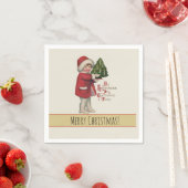 Kind met Kerstboom Illustratie Kunst Servet (Insitu)