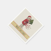 Kind met Kerstboom Illustratie Kunst Servet (Hoek)