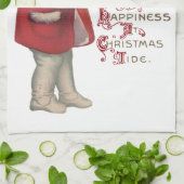 Kind met Kerstboom Illustratie Kunst Theedoek (Gevouwen)