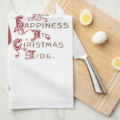 Kind met Kerstboom Illustratie Kunst Theedoek (Quarter Fold)