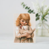 Kind met kip briefkaart (Staand voorkant)