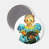 Kind met konijn magneet (Voorkant / Achterkant)