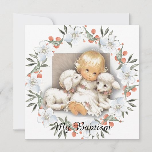 Kind met lam - Batisme Kaart (Voorkant)