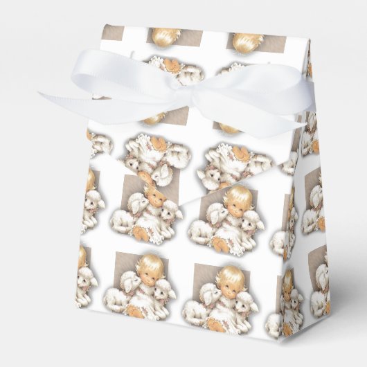 Kind met lammeren bedankdoosjes (Voorkant Zijde)