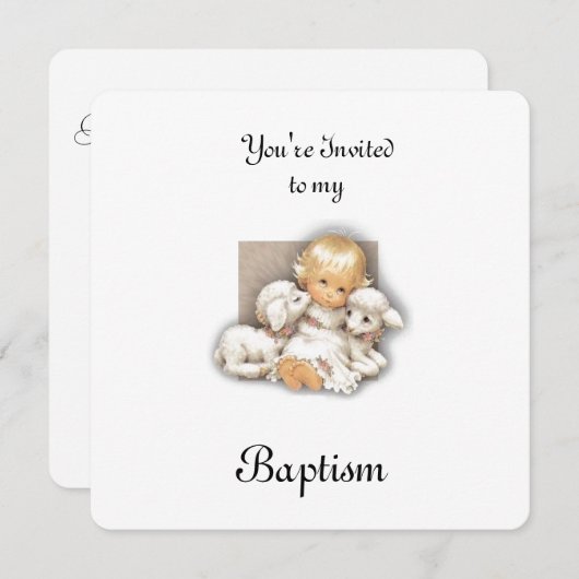 Kind met lammeren kaart (Voorkant / Achterkant)