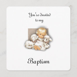 Kind met lammeren kaart