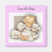 Kind met lammeren magneet (Voorkant)