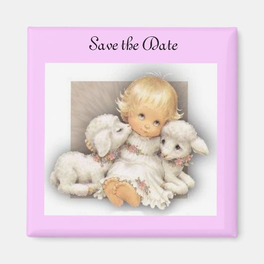 Kind met lammeren magneet (Voorkant)