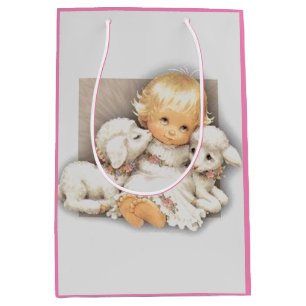 Kind met lammeren medium cadeauzakje