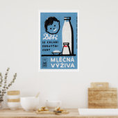 Kind met melk luciferdoosje kunstprint poster (Keuken)