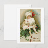 Kind met Muff Feestdagenkaart (Voorkant / Achterkant)