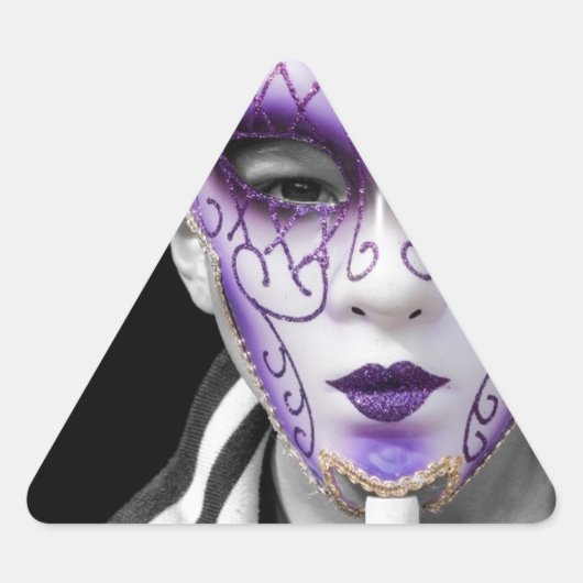 Kind met Paars keramisch masker Sticker (Voorkant)