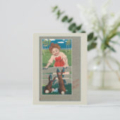 Kind met paaseieren en -Bunnies Briefkaart (Staand voorkant)