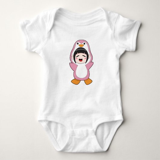 Kind met Penguin Costume Romper (Voorkant)