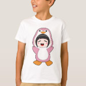 Kind met Penguin Costume T-shirt (Voorkant)