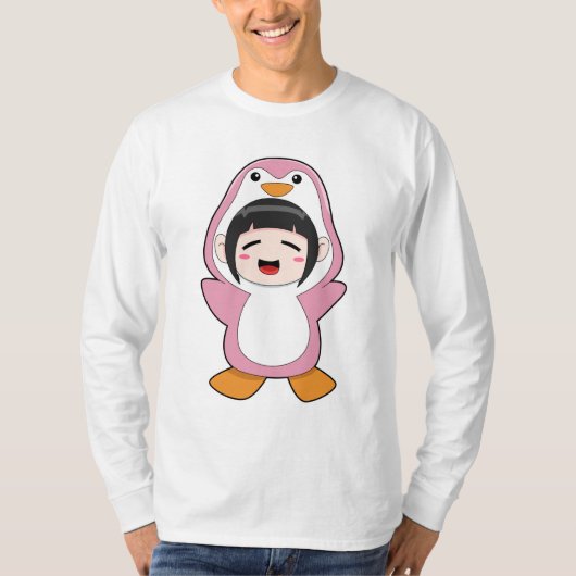 Kind met Penguin Costume T-shirt (Voorkant)