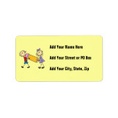 Kind met potlood etiket (Voorkant)