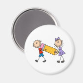 Kind met potlood magneet (Voorkant / Achterkant)