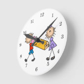 Kind met potlood ronde klok (Hoek)