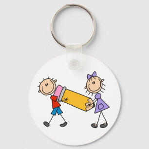 Kind met potlood sleutelhanger