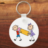 Kind met potlood sleutelhanger (Voorkant)