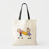 Kind met potlood tote bag (Voorkant)