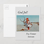 Kind met rendier Briefkaart (Voorkant / Achterkant)